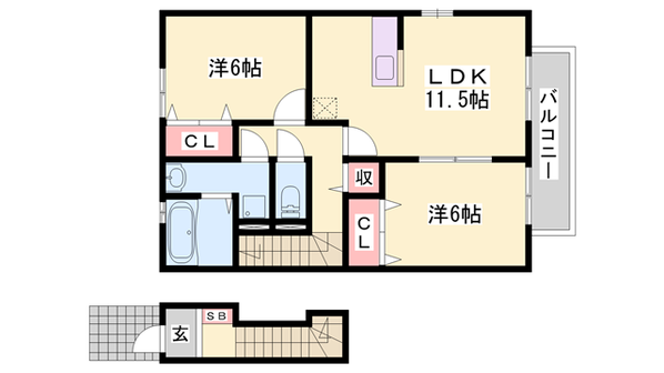 土山駅 徒歩13分 2階の物件間取画像